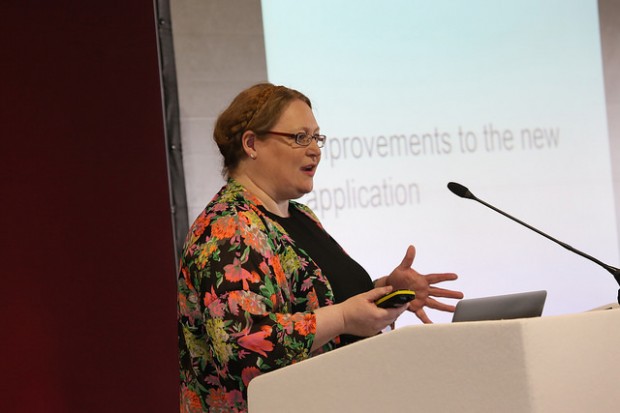 Product manager Julie Griffin demos the Student finance service in Newcastle (image courtesy of UK Civil Service on a creative commons licence)
